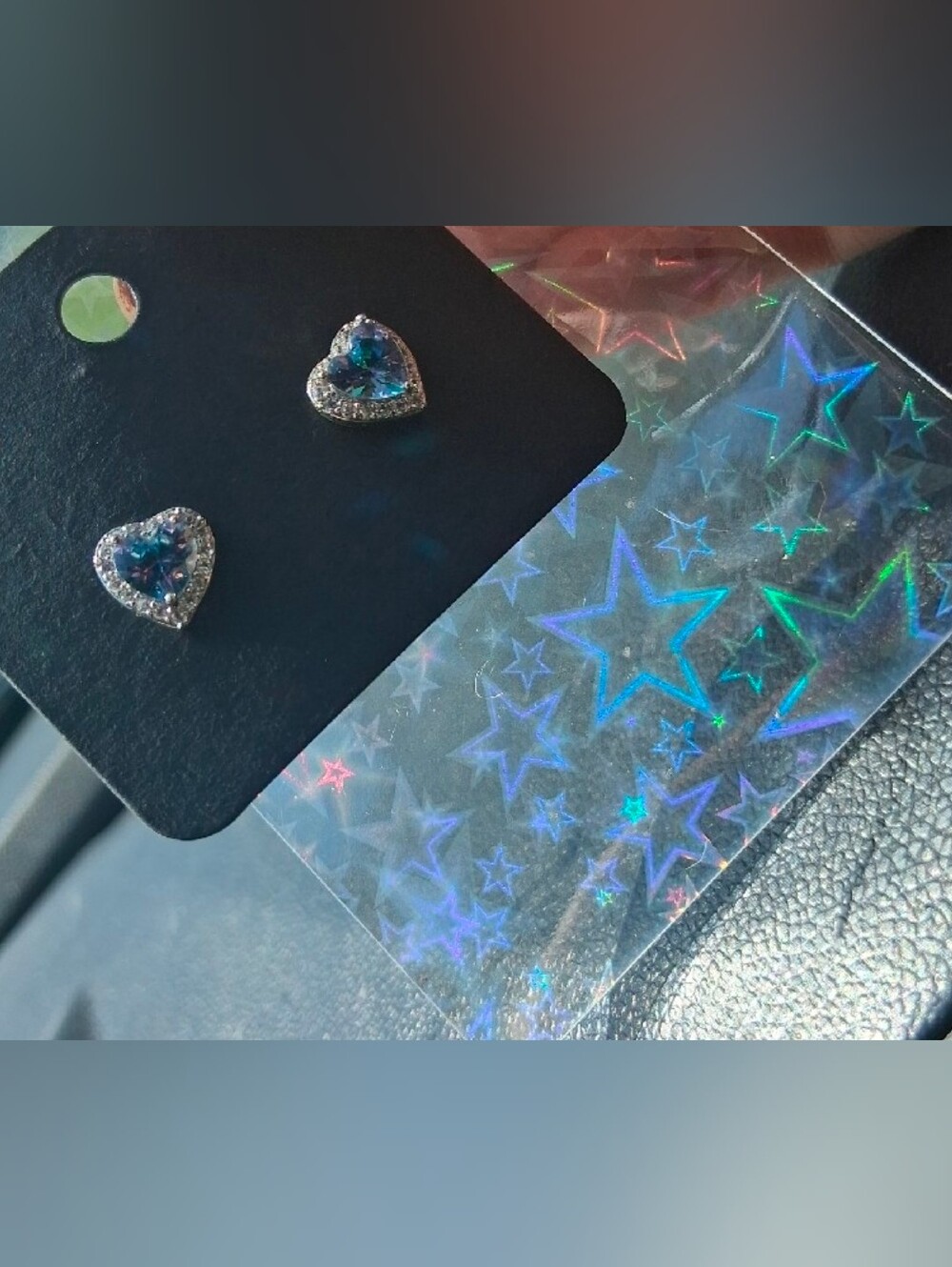 $8 Each Of Bundle 5/$20 Silver Heart Stud Earrings with Multi Colored Gem